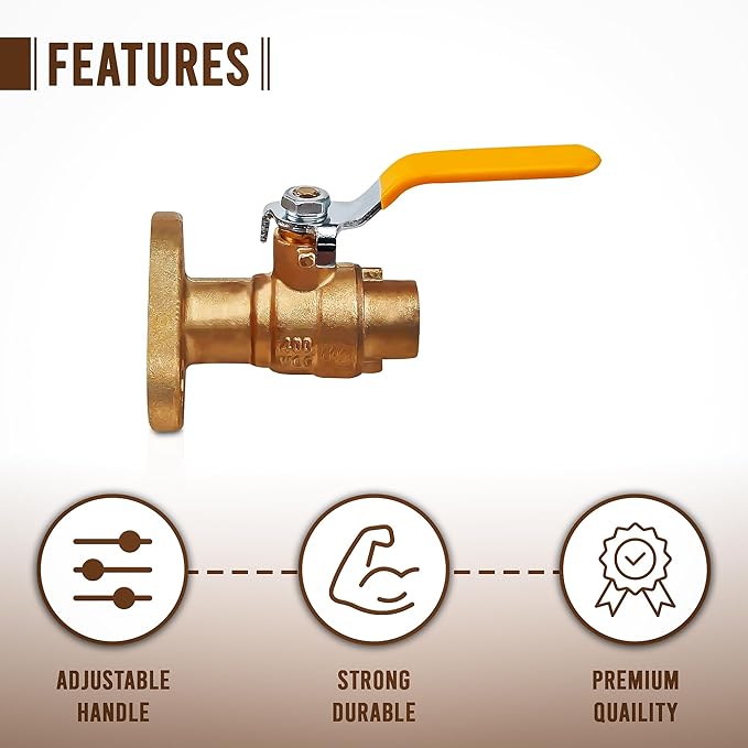 3/4" Full Port Ball Valve with Flange - Brass Ball Valve with Flange - Full Port Ball Valve - SWT