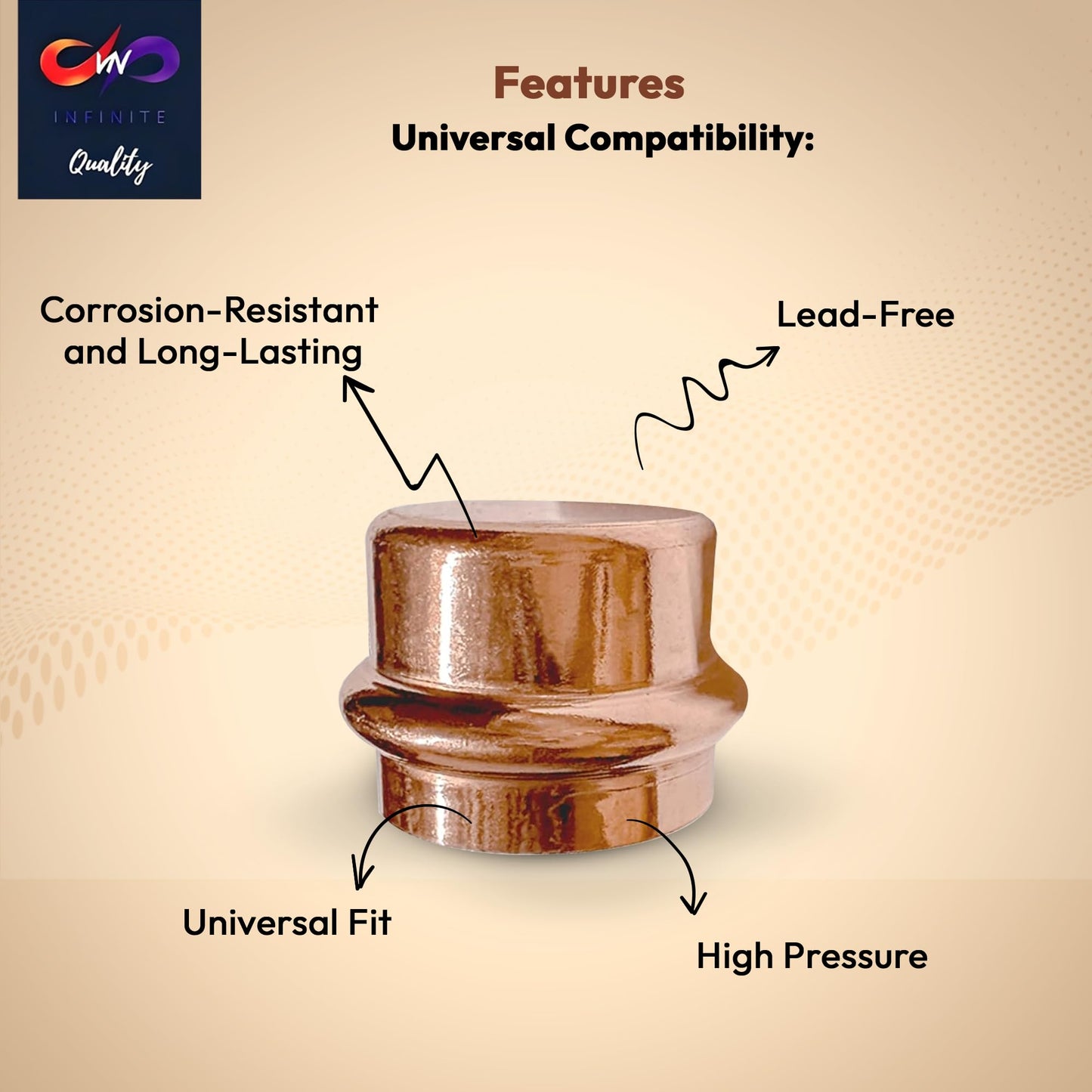 ProPress Fitting Copper Cap - 3/4 - Pack of 10