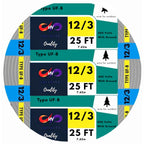 Electrical Wire 12/3 UF-B Underground Feeder and Branch Circuit Cable, Gray Cable  Outdoor and Indoor Wire