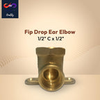 1/2" C x 1/2" - FIP Drop Ear Elbow - Heavy Duty Stress Corrosion Cracking Resistant Brass Elbow Fitting for Plumbing Fitting