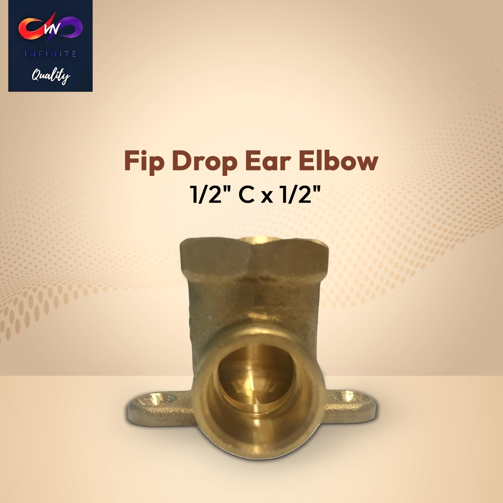 1/2" C x 1/2" - FIP Drop Ear Elbow - Heavy Duty Stress Corrosion Cracking Resistant Brass Elbow Fitting for Plumbing Fitting