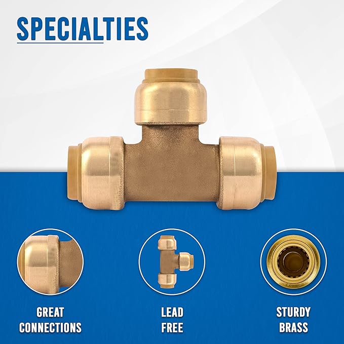 1/2" - 3/4" - Push Fit Plumbing Tee