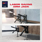 Labor Saving Handle 12" Lever Tool Lifts 2pcs, Wall Tile Locator, Multifunctional Lift Height Adjuster, Door Panel, Lifting Cabinet Jack, Lifts 6.69" Holds 330 lbs (Heavy Duty Steel Tool Box)