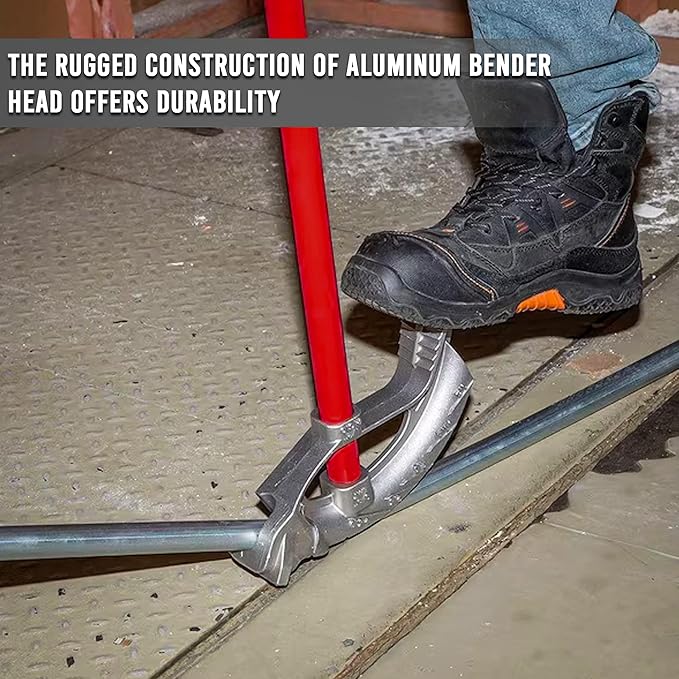 EMT Bender - Hand Bender with Head and Steel Handle - Aluminum Conduit Bender Full Assembly - Conduit Metal Pipe Bender with handle