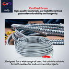 12/2 - 12/3 - Solid Metal Clad Cable with Ground Wire - MC Aluminium Armor and Stranded Copper Conductor