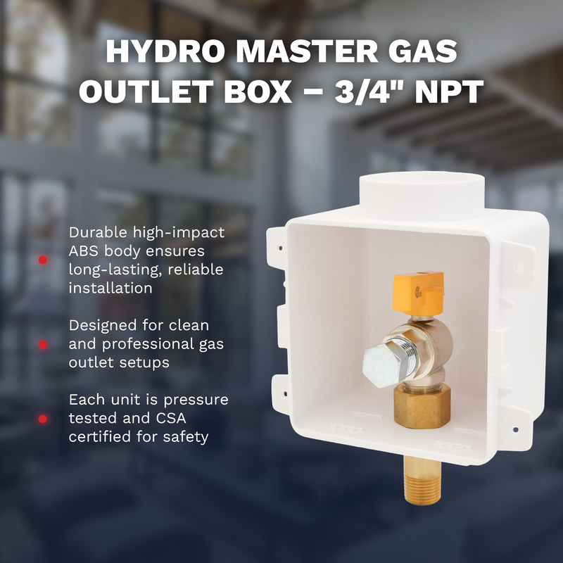 Gas Supply Outlet Box 1/2" & 3/4" NPT