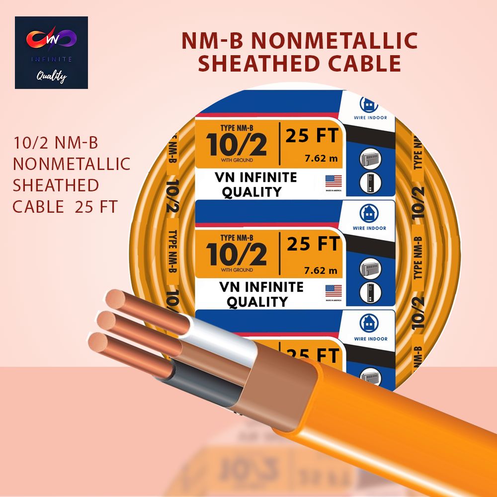 10/2 NMB Cable Non-Metallic Residential Indoor Wire Equivalent to Romex