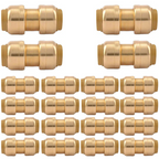 1/2" x 1/2" - 3/4" x 3/4" Pushfit Straight Coupling, PEX Brass Push-fit Coupling, Straight Coupling Push-Fit Fitting to Connect Pex, Push-to-Connect Plumbing Fittings for PEX, Copper, CPVC