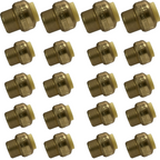 1/2" - 3/4" - Push Fit End Cap, Brass Push-to-Connect Plumbing Fitting, Stop End