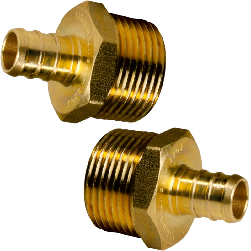 Pex 1/2" x 1/2" NPT Male Adapter Brass Crimp Fitting (Pack of 10)