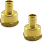 1/2" PEX to 1/2" NPT Female Thread Pipe Fitting Lead-Free Brass Barb Crimp Pipe Straight Coupling Adapter (Pack of 10)
