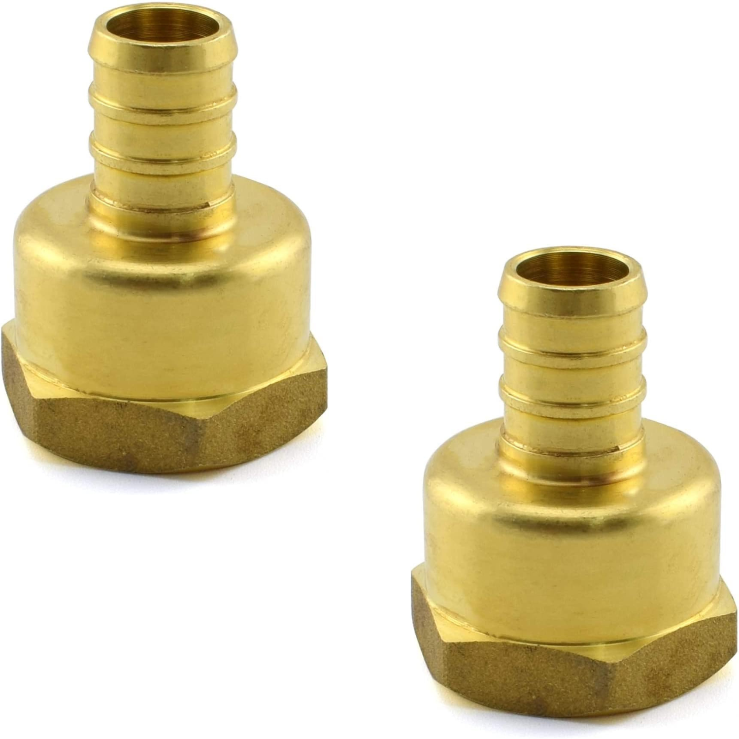 1/2" PEX to 1/2" NPT Female Thread Pipe Fitting Lead-Free Brass Barb Crimp Pipe Straight Coupling Adapter (Pack of 10)